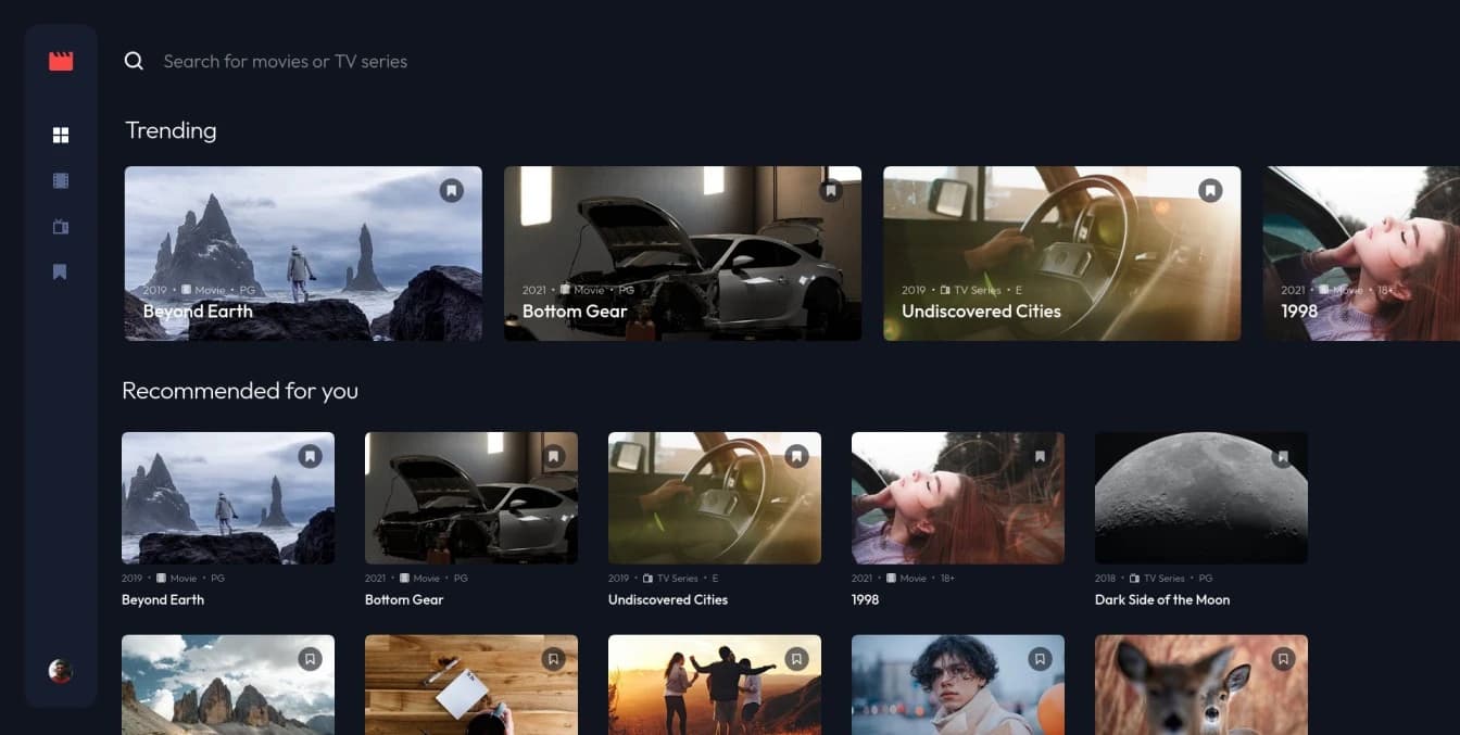 Entertainment Web Application preview