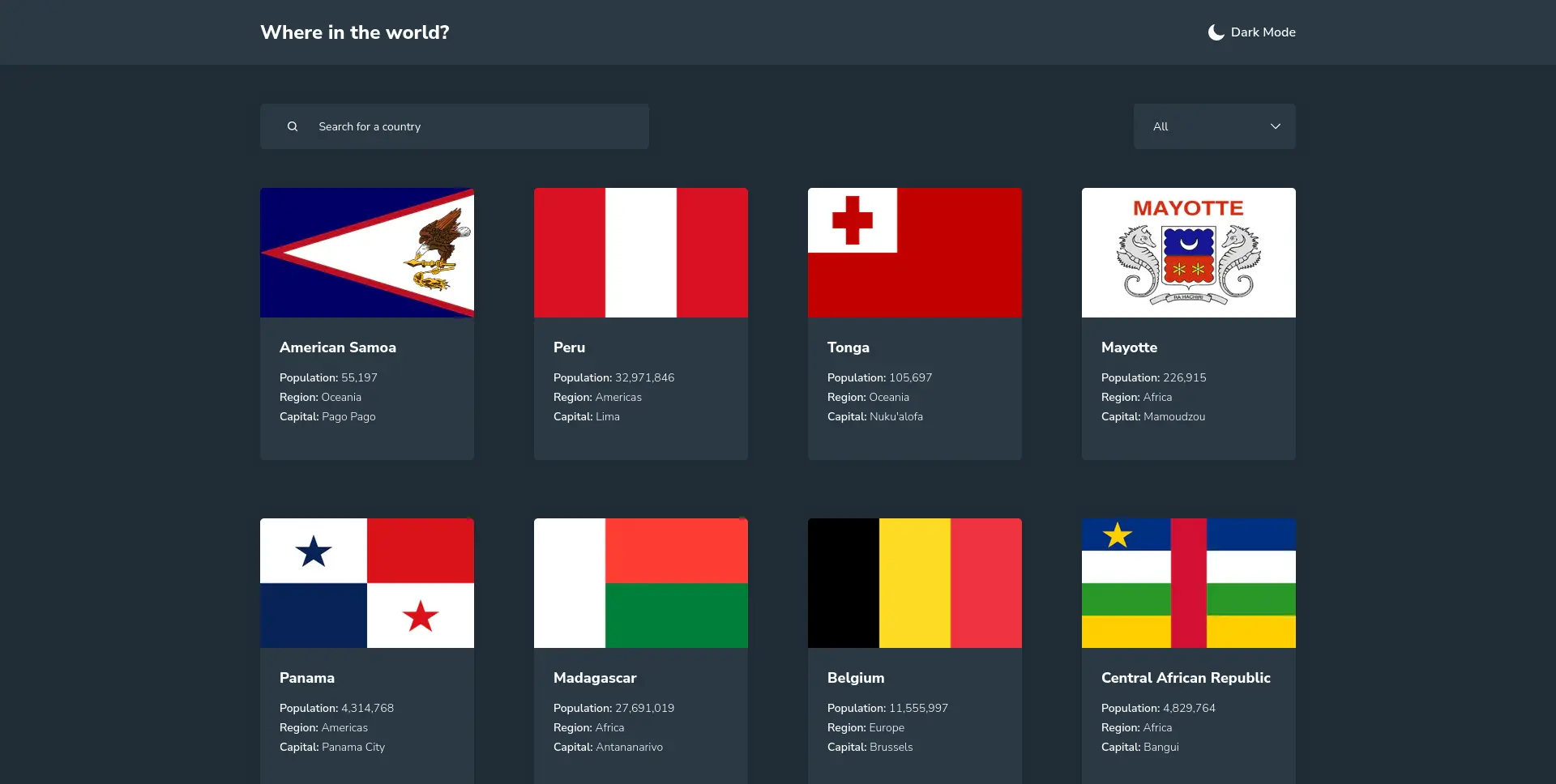 Rest Countries preview